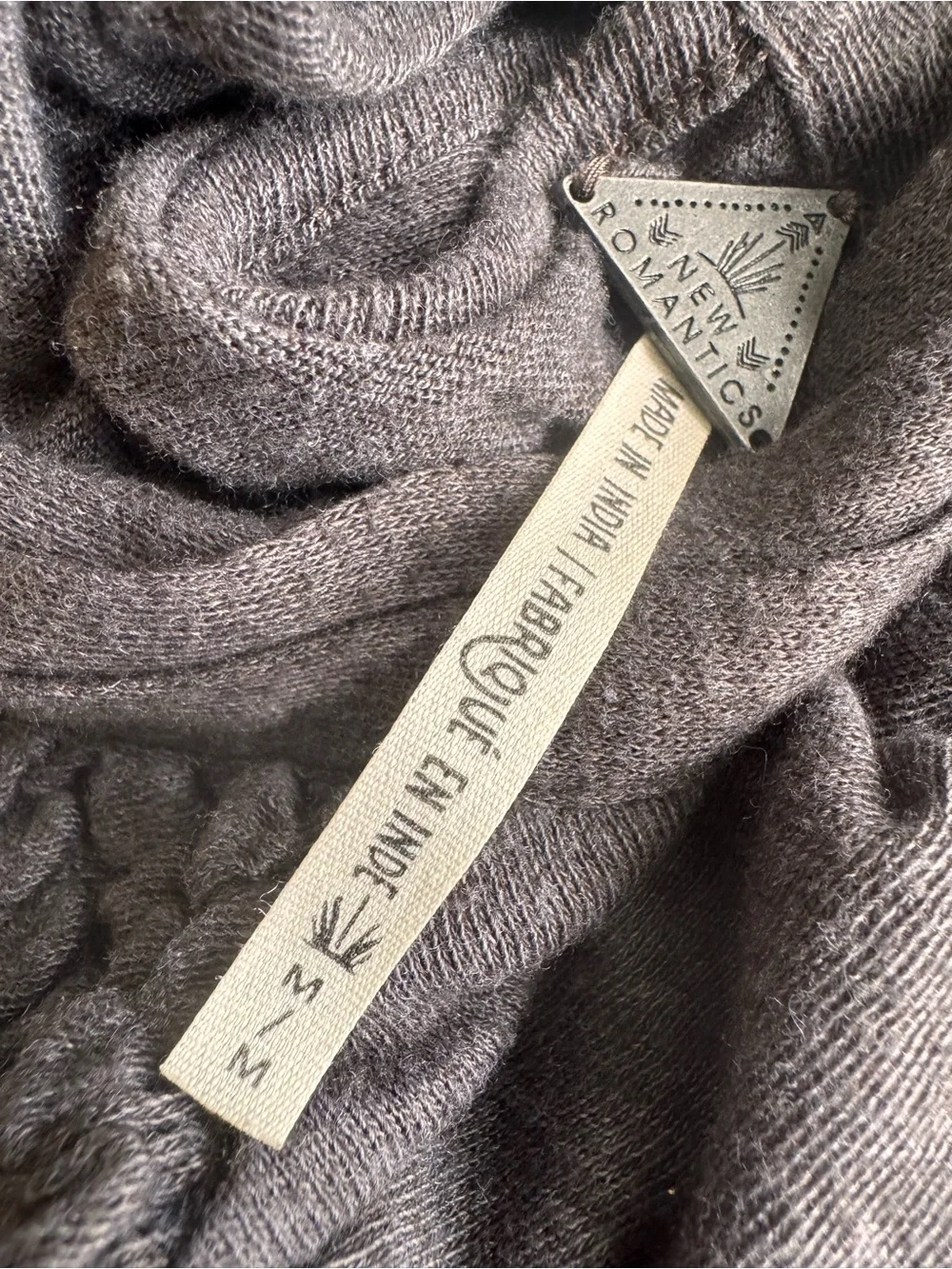 Smocked Yoke Long-Sleeve Pullover Sweatshirt Charcoal FREE PEOPLE NEW ROMANTICS - Picture 8 of 13